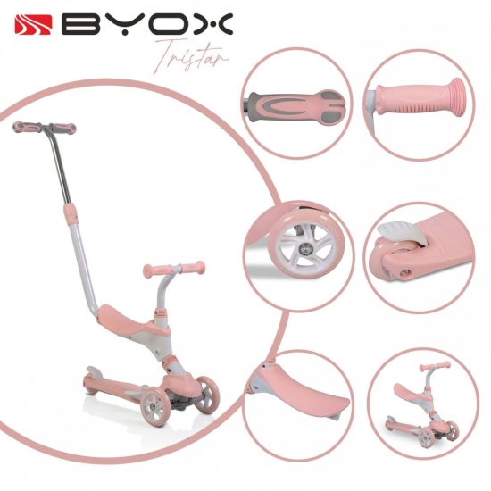 Byox Παιδικό Πατίνι Τρίτροχο Tristar Pink 3800146225469