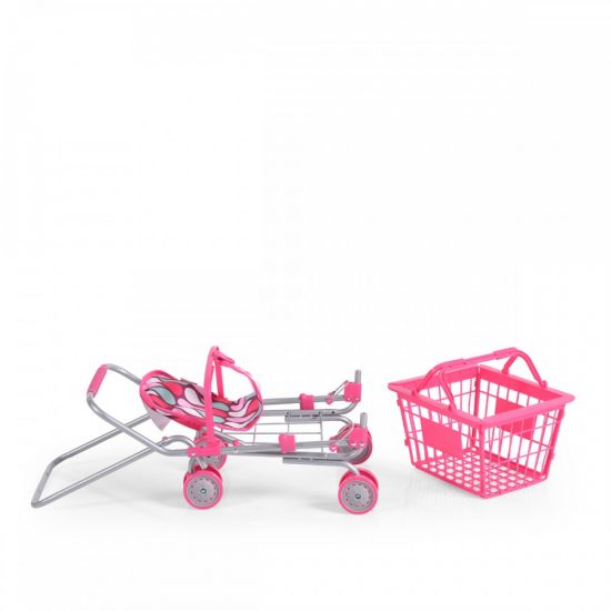 Καρότσι Supermarket Κούκλας με Κάθισμα Shopping Cart 9328D 3800146268244 - Moni Toys