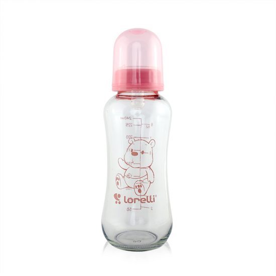 Lorelli Μπιμπερό Γυάλινο 240ml Blush Pink 10200620003