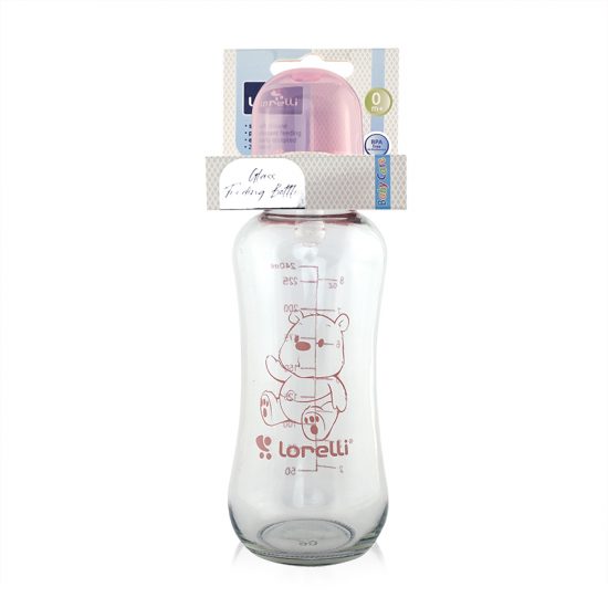 Lorelli Μπιμπερό Γυάλινο 240ml Blush Pink 10200620003