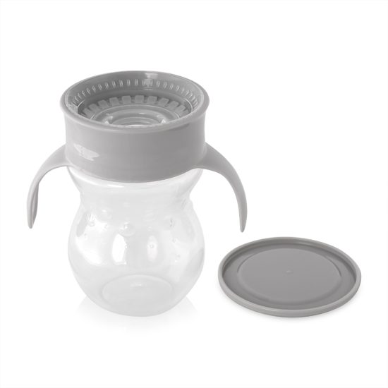 Εκπαιδευτικό Ποτηράκι με Λαβές 360° Non-Spill Cup Grey 270ml 12m+ 10230540003