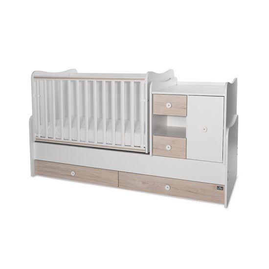 Lorelli Πολυμορφικό Κρεβατάκι Μωρού Minimax 190*72 New White & Light Oak 10150500045A