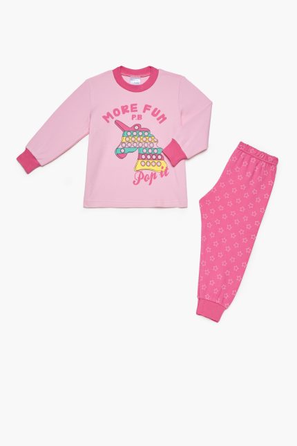 Βρεφική Χειμερινή Πιτζάμα για Κορίτσι Fun Ροζ-Φουξ, Βαμβακερή 100% - Pretty Baby
