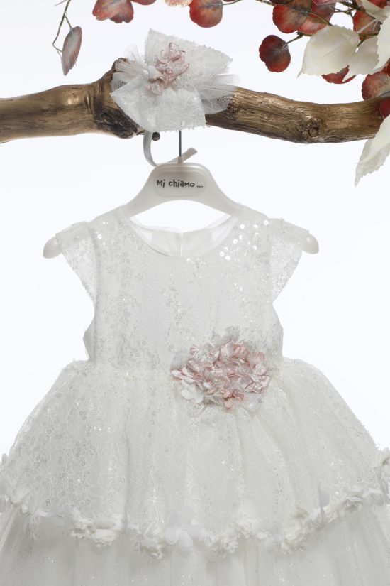Βαπτιστικό Φορεματάκι για Κορίτσι Ιβουάρ Κ4592Φ, Mi Chiamo