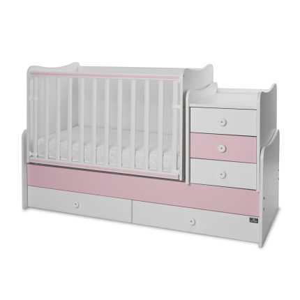 Lorelli Κρεβάτι Μετατρεπόμενο Maxi Plus New White & Orchid Pink 70x160cm 10150580038P