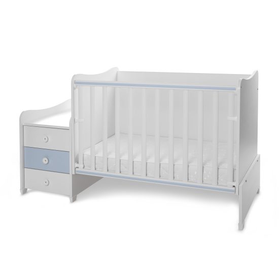 Lorelli Κρεβάτι Μετατρεπόμενο Maxi Plus New White & Baby Blue 70x160cm 10150580039P