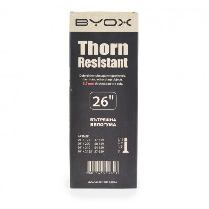 Byox Σαμπρέλα Ποδηλάτου Thorn Proof Anti Puncture Butyl Tube 26“*1.75/2.125 A/V 40mm 3800146215811