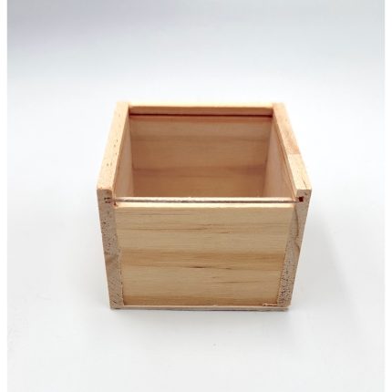 Φυσικό Ξύλινο Τετράγωνο Κουτί με Plexiglass Καπάκι 5x7x7cm | Β99Φ