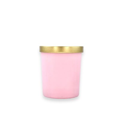 Γυάλινο Βαζάκι Ροζ-Χρυσό με Καπάκι (7,5x8,5cm) | GL42