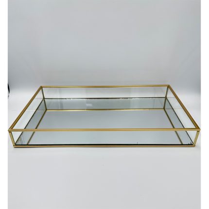 Δίσκος Γάμου Ορθογώνιος με Καθρέπτη Χρυσό (36x20x4cm) | GL39