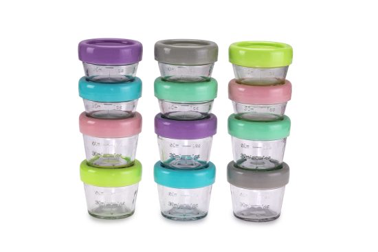 Melii – Γυάλινα Φαγητοδοχεία Glass Baby Food Containers (60 ml set of 6 + 120 ml set of 6)