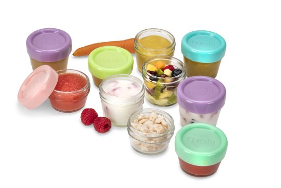 Melii – Γυάλινα Φαγητοδοχεία Glass Baby Food Containers (60 ml set of 6 + 120 ml set of 6)