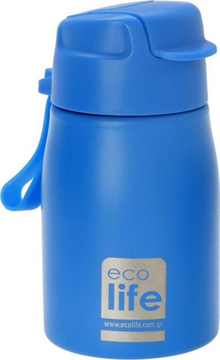 Παγούρι Ανοξείδωτο Blue 400ml | Eσωτερικό Καλαμάκι - Ecolife