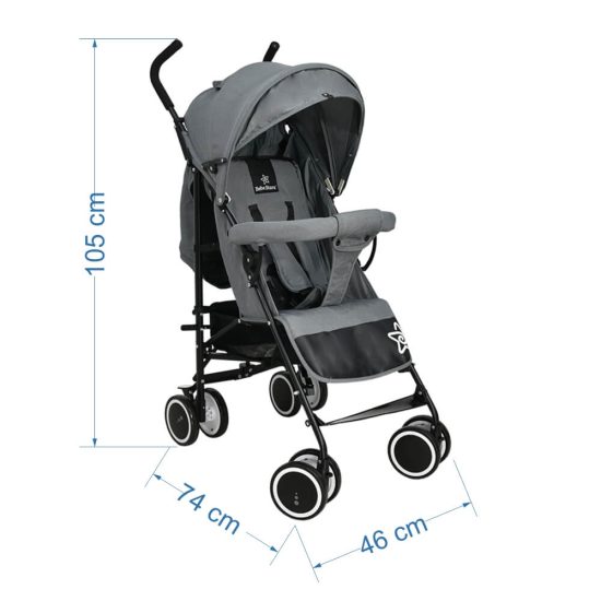 Καρότσι Buggy Light Grey 170-186, Bebe Stars