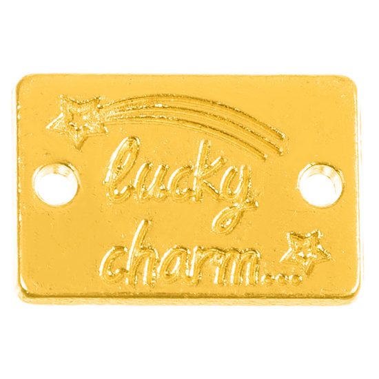 Μεταλλικό Ταμπελάκι Lucky Charm (1x1,5εκ) 50τμχ Ε34