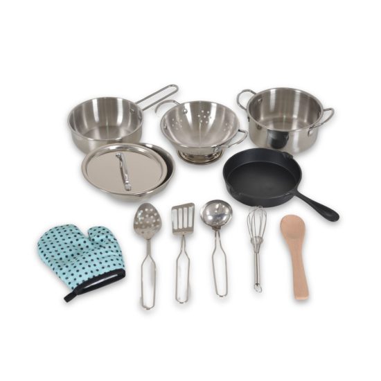 Moni Toys Σετ Παιδικά Κουζινικά 12τμχ Stainless Kitchen Lux E5 3801005600434 3+