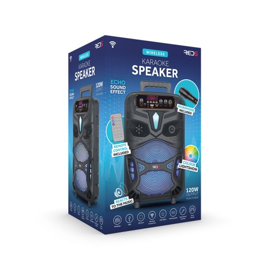 The Source Karaoke Speaker with Mic Ηχείο με Λειτουργία Karaoke με Mικρόφωνο και Χειριστήριο Μαύρο 5056327914532