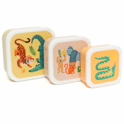 Σετ Φαγητοδοχεία Lunch Box Set Upside Down Animals 3τμχ - Petit Monkey