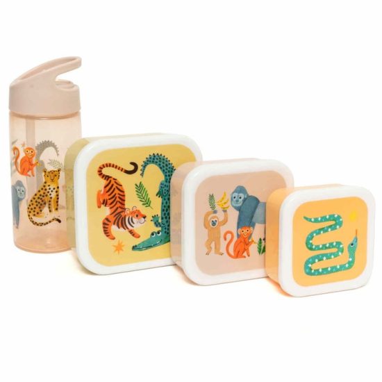 Σετ Φαγητοδοχεία Lunch Box Set Upside Down Animals 3τμχ - Petit Monkey