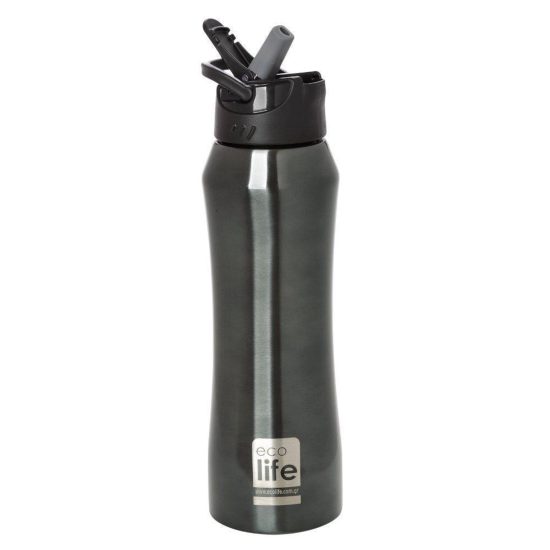 Παγούρι Θερμός Black Thermos 550ml | Eσωτερικό Καλαμάκι - Ecolife