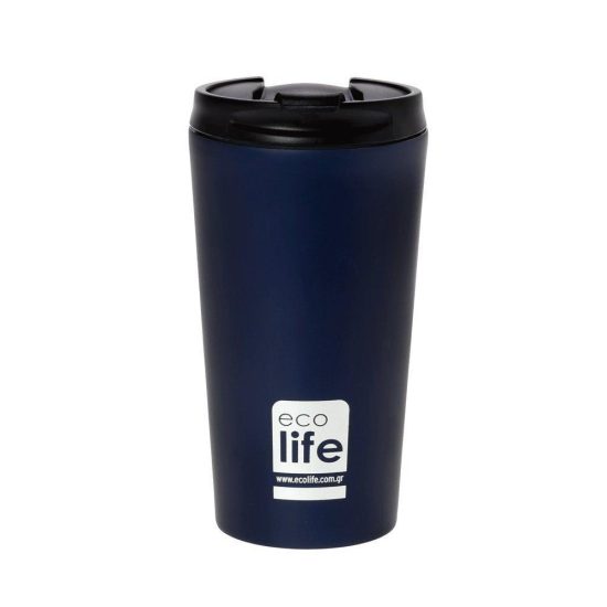 Ποτήρι Θερμός Βlue Black (Matte) Coffee Thermos 370ml - Ecolife