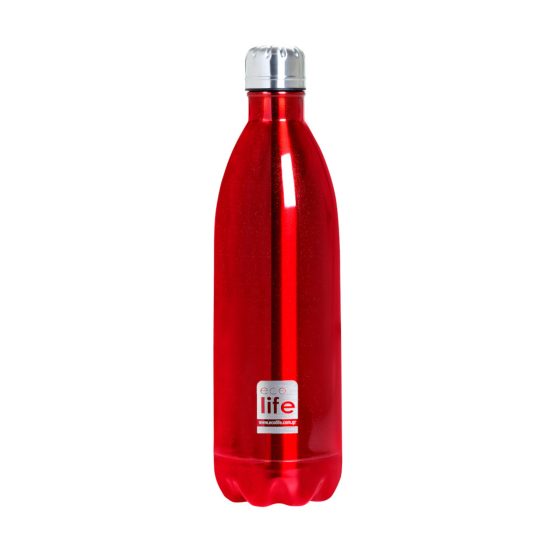 Μπουκάλι Θερμός Red Metallic Thermos 1lt - Ecolife