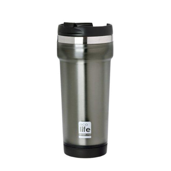 Ποτήρι Θερμός Grey Coffee Thermos 420ml | Plastic Outside - Ecolife