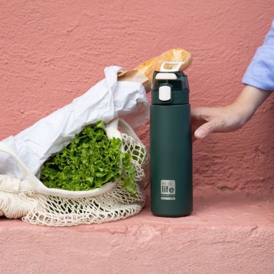 Παγούρι Θερμός Dark Green Thermos 550ml | Με Infuser - Ecolife