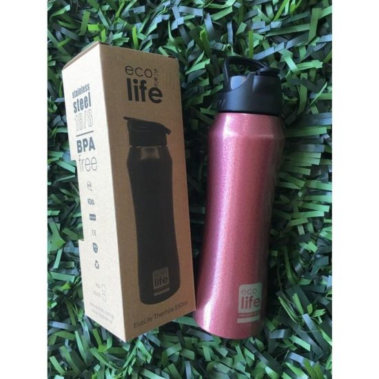 Παγούρι Θερμός Red Thermos 550ml | Eσωτερικό Καλαμάκι - Ecolife