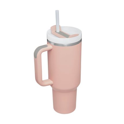 Θερμός Ποτήρι Ανοξείδωτο με Καλαμάκι Flamingo Pink 900ml- Ecolife