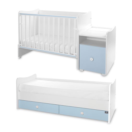 Lorelli Πολυμορφικό Κρεβάτι Trend Plus 70x160cm White & Baby Blue 10150590039P