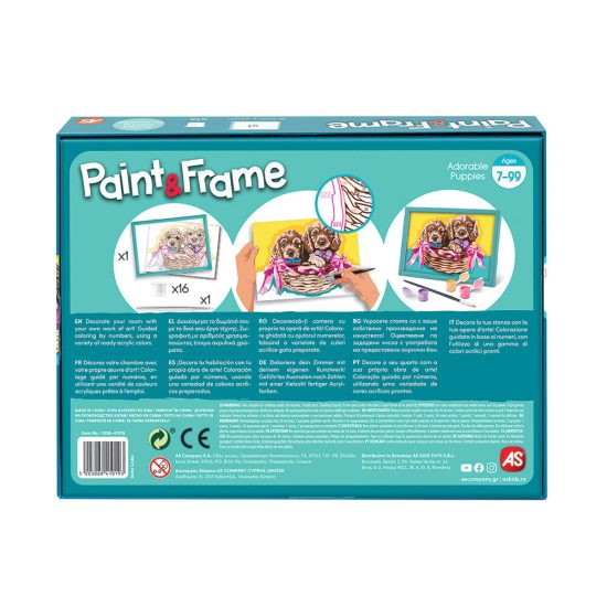 Paint & Frame Ζωγραφίζω Με Αριθμούς Αdorable Puppies 9+ - As Company