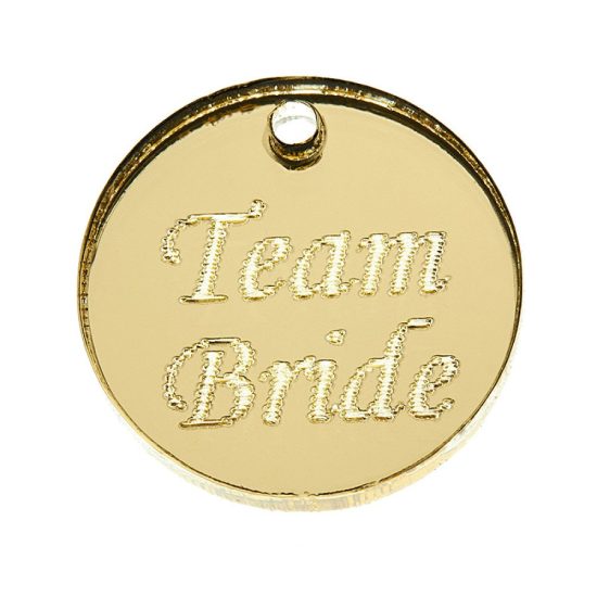 Πλέξι Στοιχείο Team Bride Χρυσό 25τμχ (2cm) Κ574