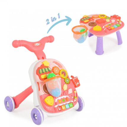 Περπατούρα 2σε1 με Καλάθι Pink HE0815 3800146224370 12m+ - Moni Toys