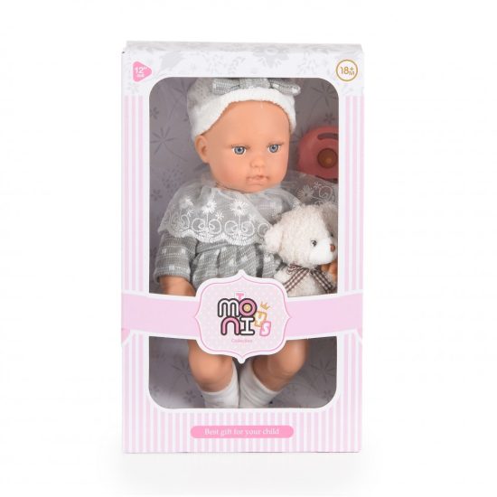 Moni Toys Κούκλα 30cm με Γκρι Φόρεμα 1255-11 3801005600885 18m+