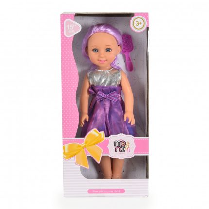 Moni Toys Κούκλα 38cm Pretty Girl Purple LS1502 3801005601035 3+