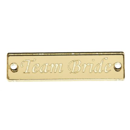 Πλέξι Ταυτότητα Team Bride Χρυσό 25τμχ (4x1cm) Κ579