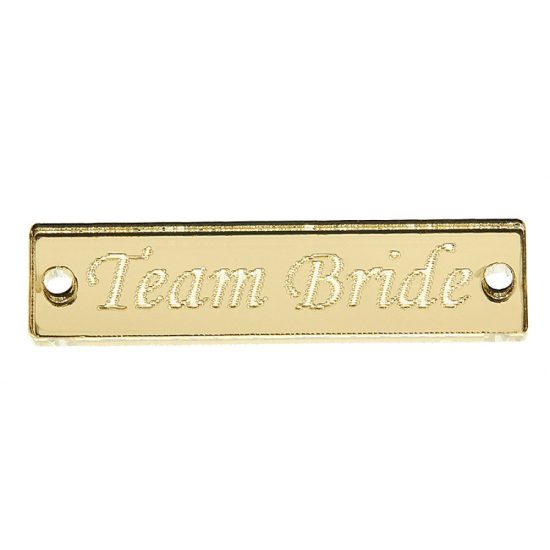 Πλέξι Ταυτότητα Team Bride Χρυσό 25τμχ (4x1cm) Κ579