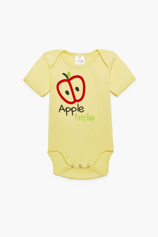 Βρεφικά Εσώρουχα Κορμάκια Unisex 6τμχ Apple Χρωματιστά, Κοντό Μανίκι, Βαμβακερά 100% - Pretty Baby