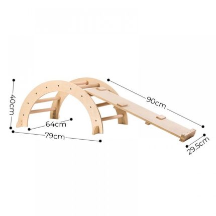 Ξύλινη Αψίδα Αναρρίχησης Με Ράμπα Montessori Climbing Arch with Ramp Pikler PH13G032 3801005601271 - Moni Toys