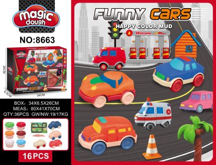 Σετ Funny Cars με Πλαστελίνες 8663 16τμχ 3+ - Martin Toys