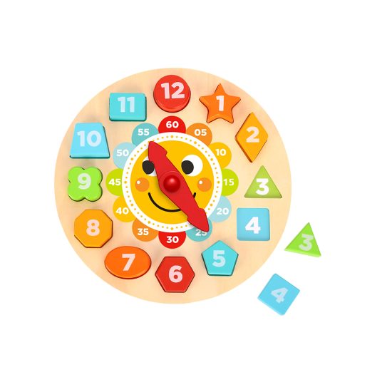 Tooky Toy Ξύλινο Ρολόι με Σφηνώματα Clock Puzzle TL765 6972633370215 3+