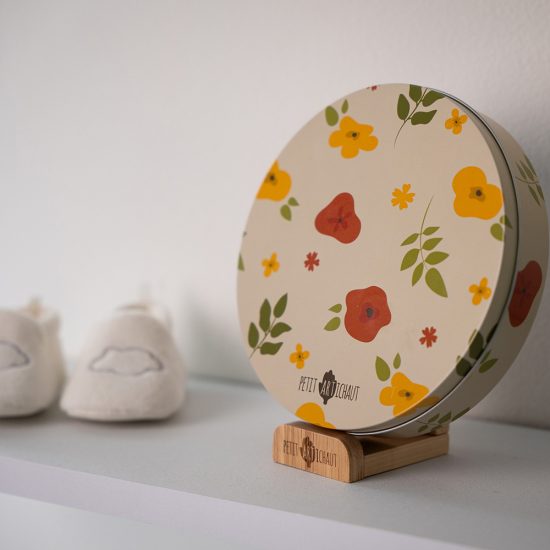 Αναμνηστικό Κουτί Αποτύπωμα Baby Box Round – Little Prairie (16x16x3,5cm) - Petit Artichaut