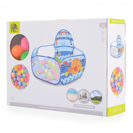 Moni Toys Πισίνα 120cm με 50 Μπάλες και Μπασκέτα J1234 3801005601776 3+