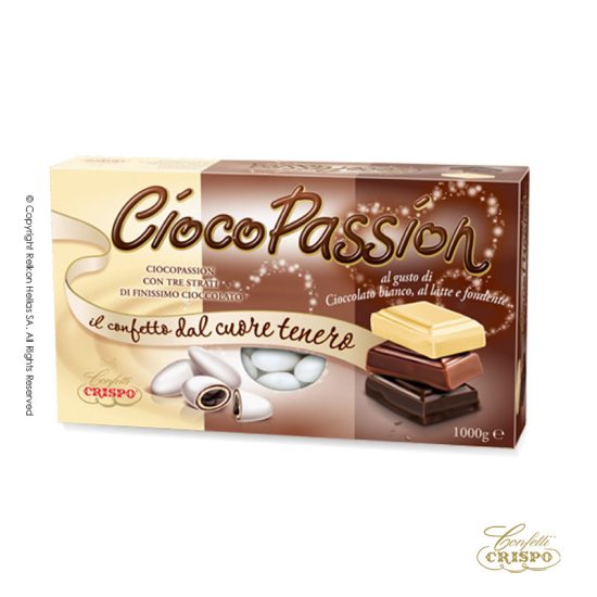 Κουφέτα Crispo Ciocopassion Τριπλή Σοκολάτα Λευκό 1kg