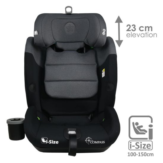 Κάθισμα Αυτοκινήτου Compass Isofix i-Size Steel Grey 76-150cm (9-36kg) 935-186 - Bebe Stars