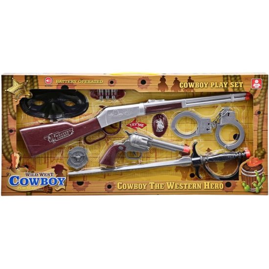 B/O Σετ Cowboy 55cm Καραμπίνα-Όπλο-Σπαθί 828 3+ - Martin Toy