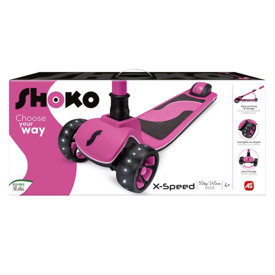 Shoko Παιδικό Πατίνι X-Speed Με 3 Ρόδες Ροζ 4+ 5004-50527 - As Company