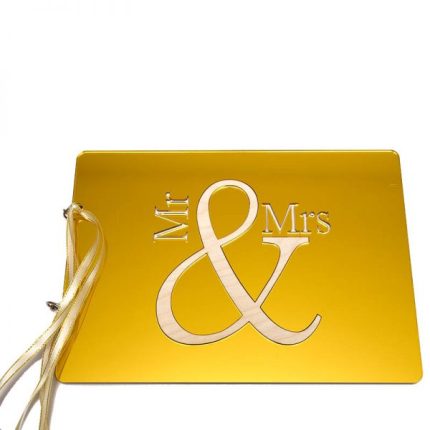 Ευχολόγιο Γάμου Plexiglass "Mr & Mrs" Χρυσό (31εκ x 22,5εκ) | EPL/921008 Kaliso