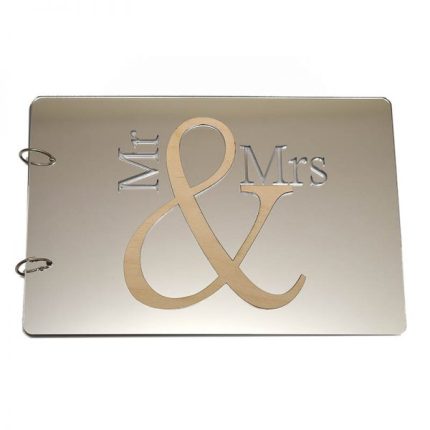 Ευχολόγιο Γάμου Plexiglass "Mr & Mrs" Ασημί (31εκ x 22,5εκ) | EPL/921008 Kaliso